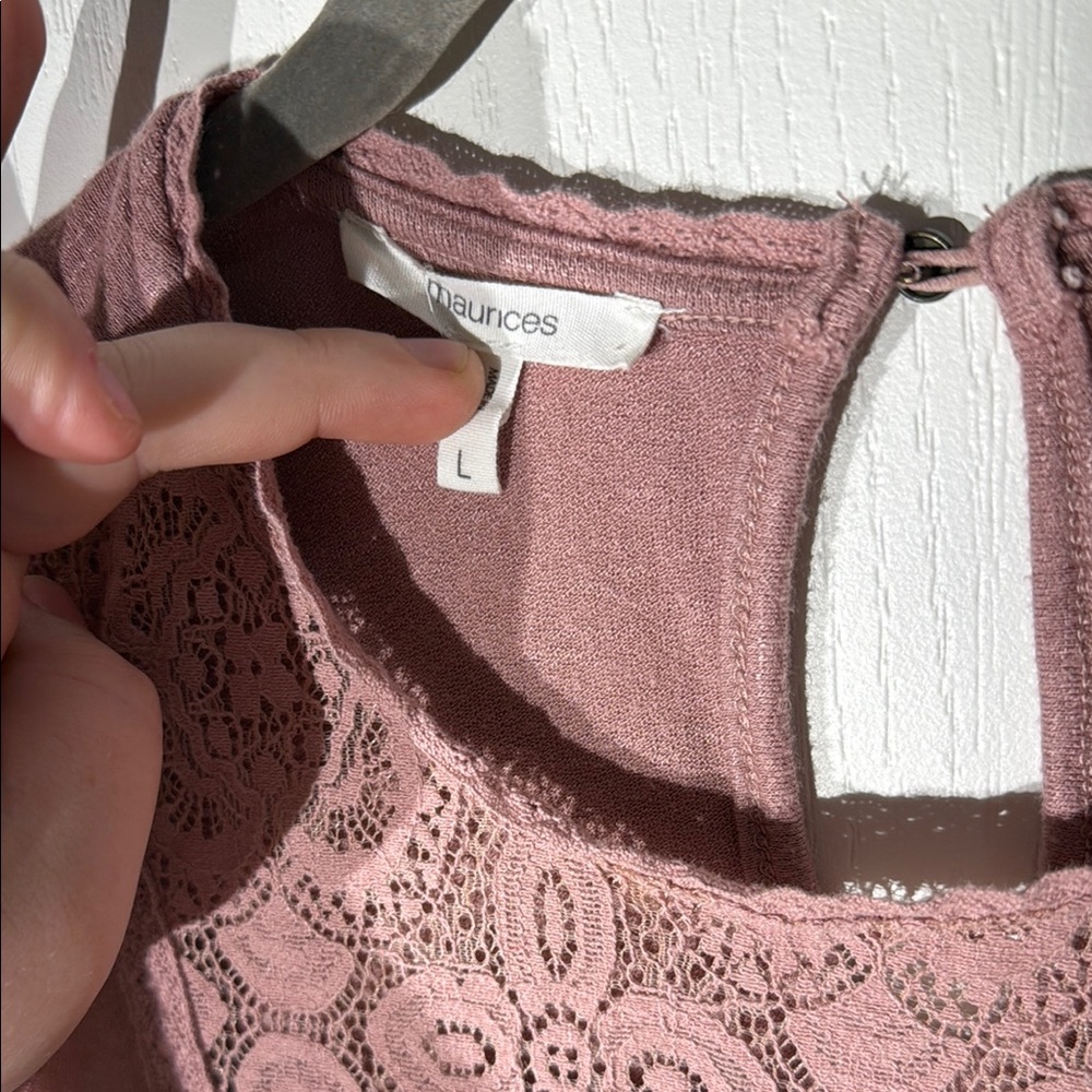 Maurices Elegant Lace Sleeveless Top - Mauve - Picture 2 of 5